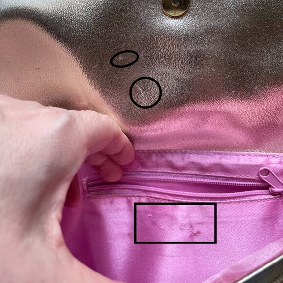 Metallic Gold Faux Leather Wristlet Clutch with Bow – Evening / Holiday Bag - Picture 5 of 8